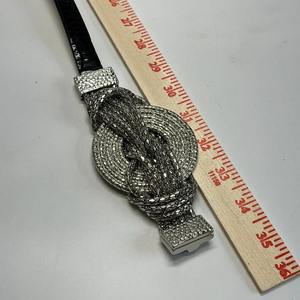 Silver Chain Knot Womens Fashion Belt‎ Lake Shore Drive Snakeskin Accessories